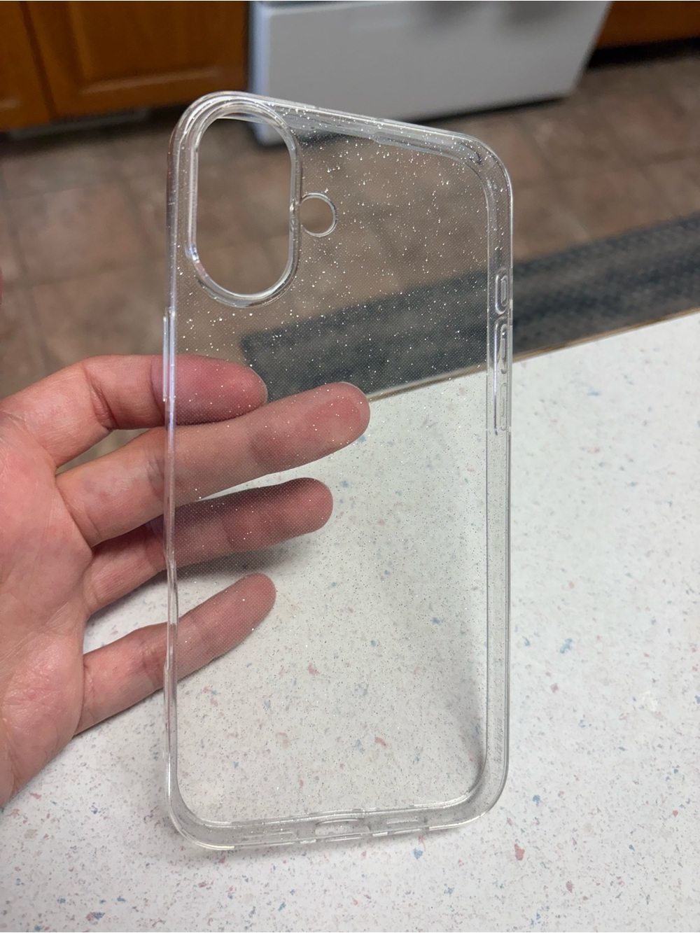 Clear Sparkly glitter iPhone case